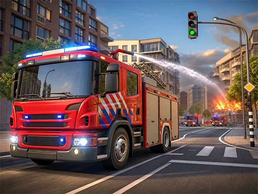 Fire Truck Rescue simulator game artwork